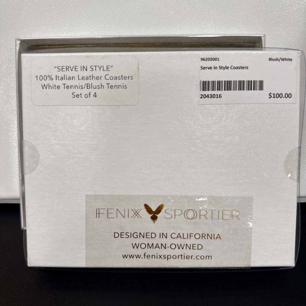 Fenix Sportier Serve in Style Coasters Set of 8– Italian Leather NEW